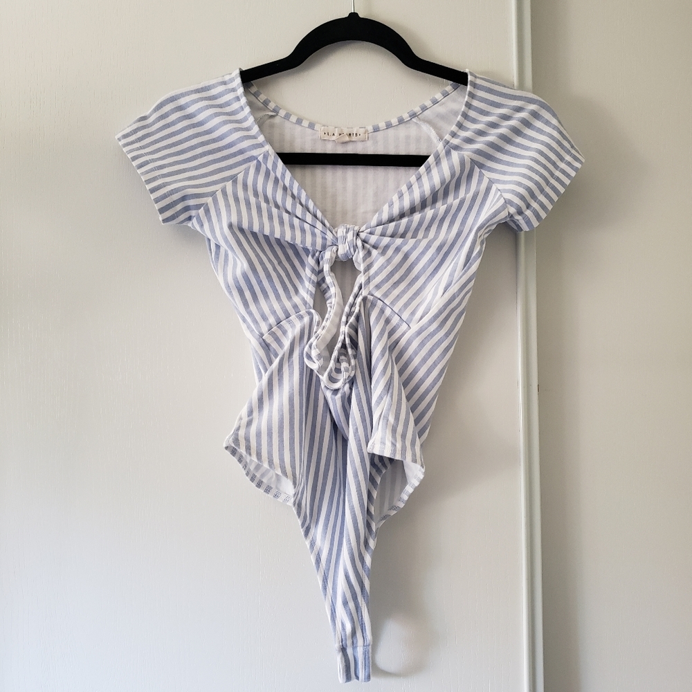 LA Hearts, Size Small, Striped, Bodysuit.